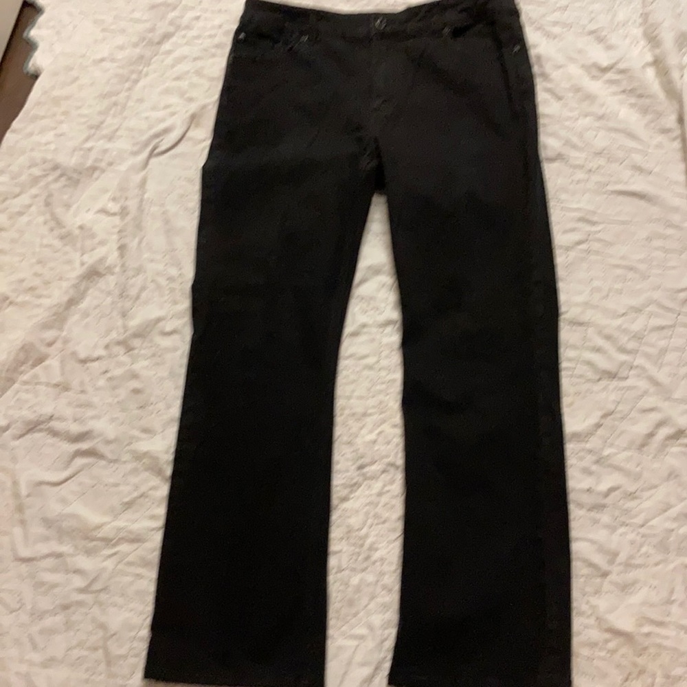CHICOS Platinum black bell bottom jeans size  2 Reg L 12/14